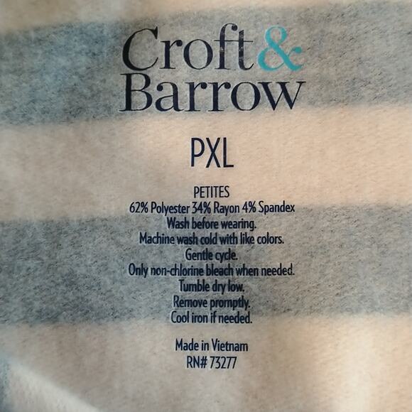 Croft & Barrow White/Blue/Grey Striped Pullover Sweater - Picture 6 of 6